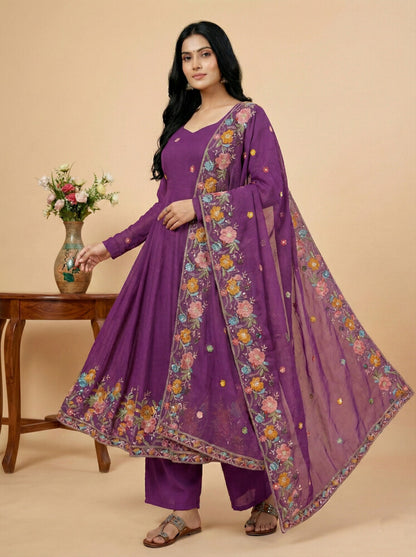 Fusion Glow Salwar Suits Purple
