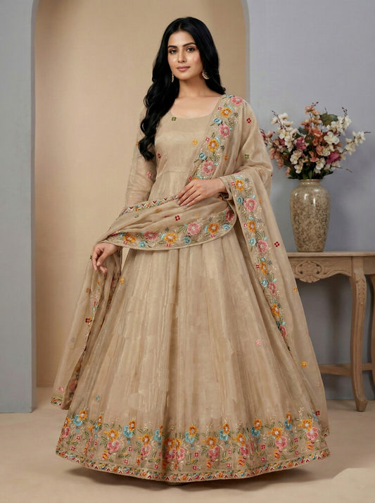 Fusion Glow Salwar Suits Cream