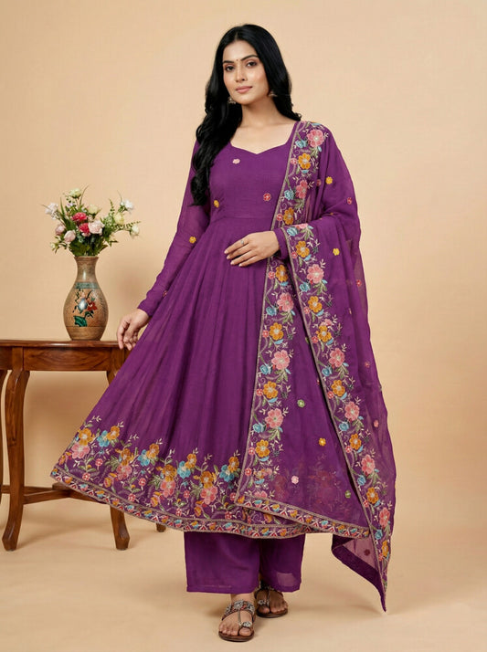 Fusion Glow Salwar Suits Purple