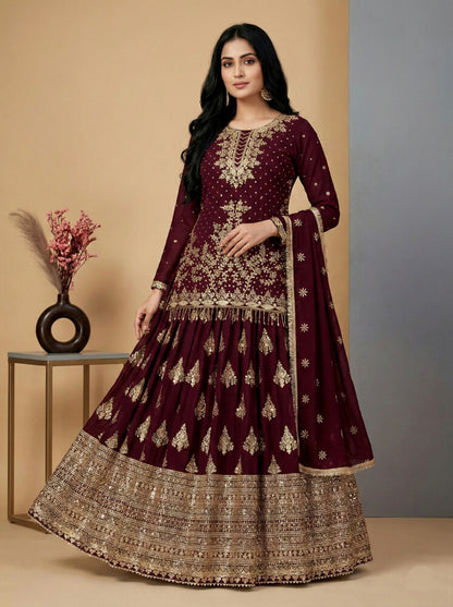 Sanskar Weave Lehenga Choli Maroon