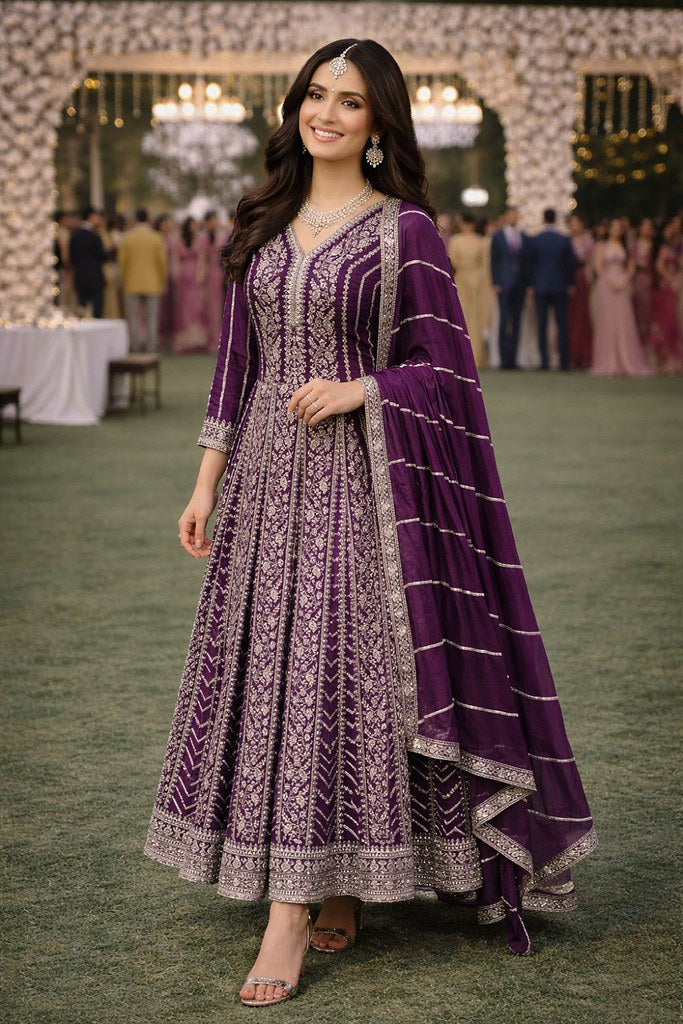 Glow Aura Gown Set Wine