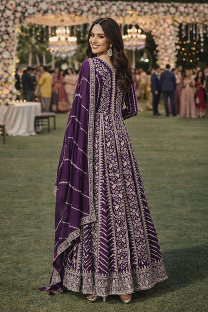 Glow Aura Gown Set Wine