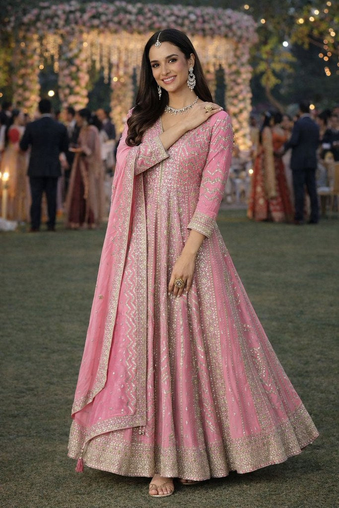 Noir Aura Gown Set Pink