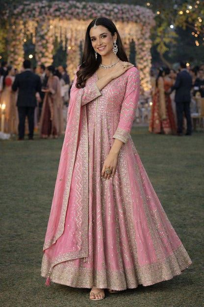 Noir Aura Gown Set Pink