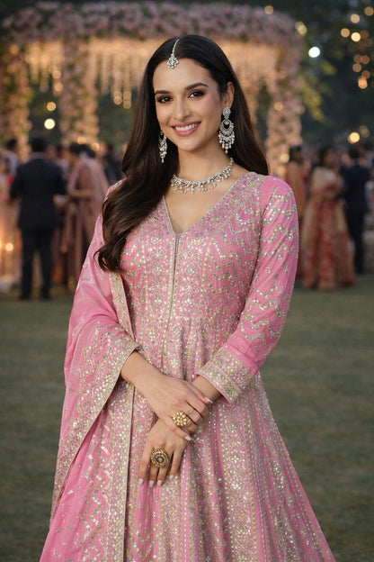 Noir Aura Gown Set Pink