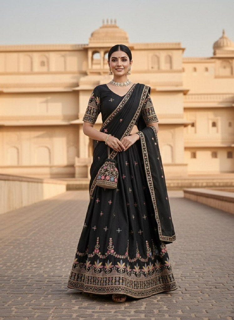 ParamparaStar Lehengas Black