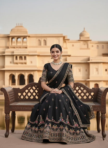 ParamparaStar Lehengas Black