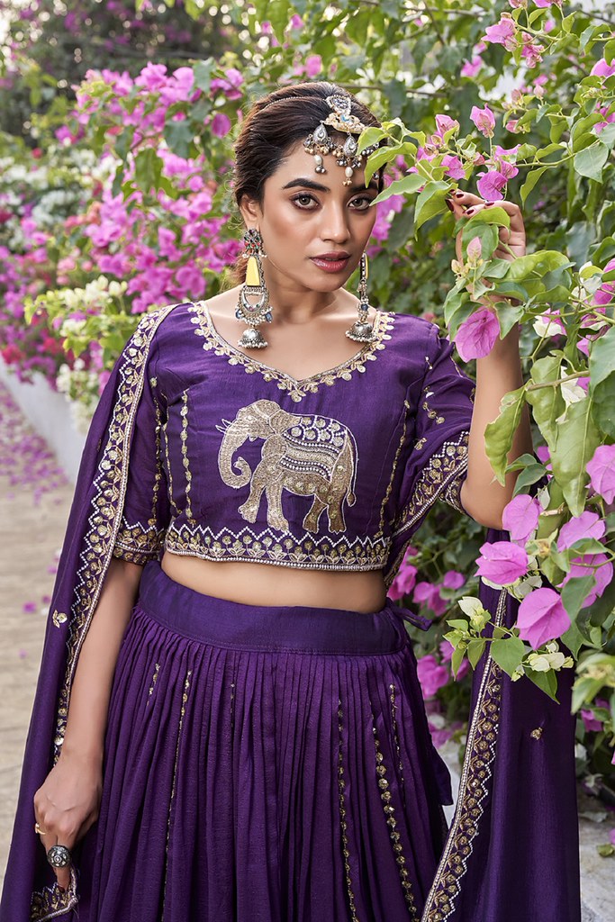 Nirantar Rang Lehengas Purple