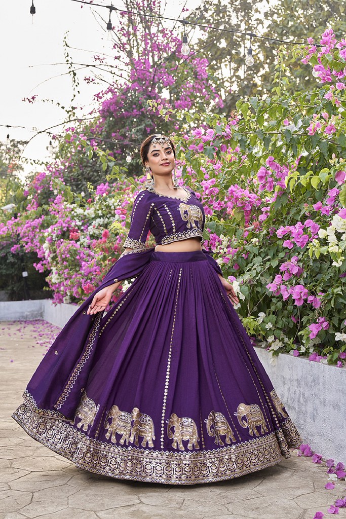 Nirantar Rang Lehengas Purple