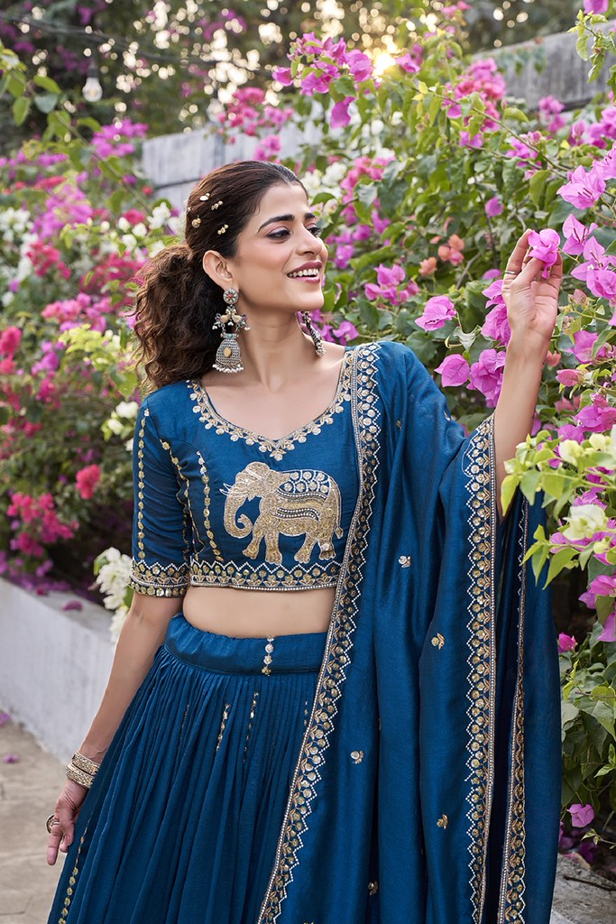 Nirantar Rang Lehengas Teal