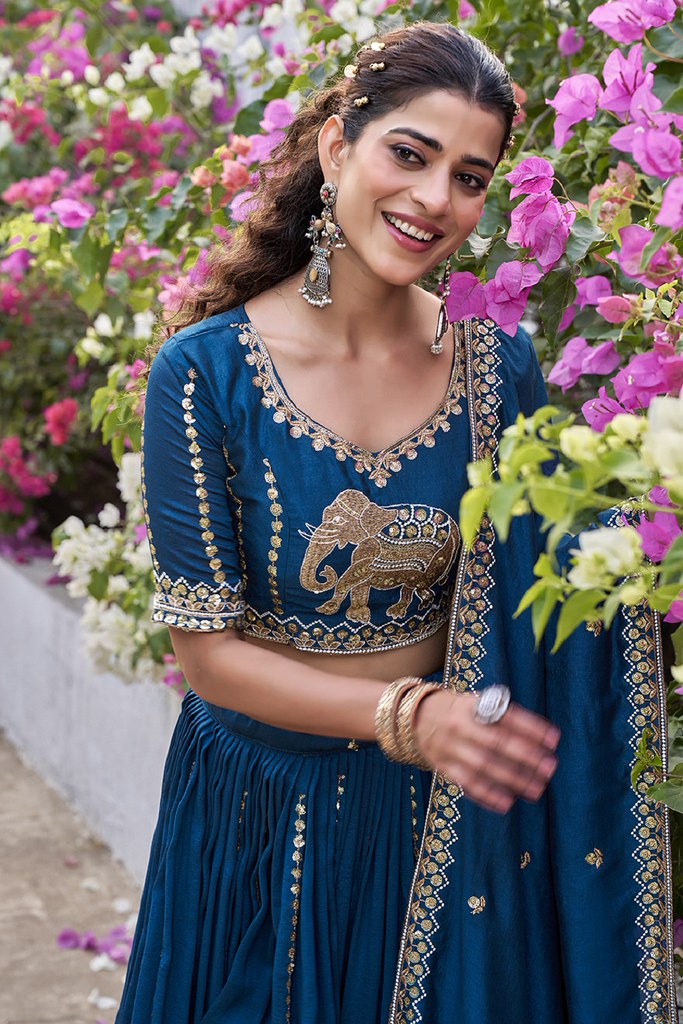 Nirantar Rang Lehengas Teal