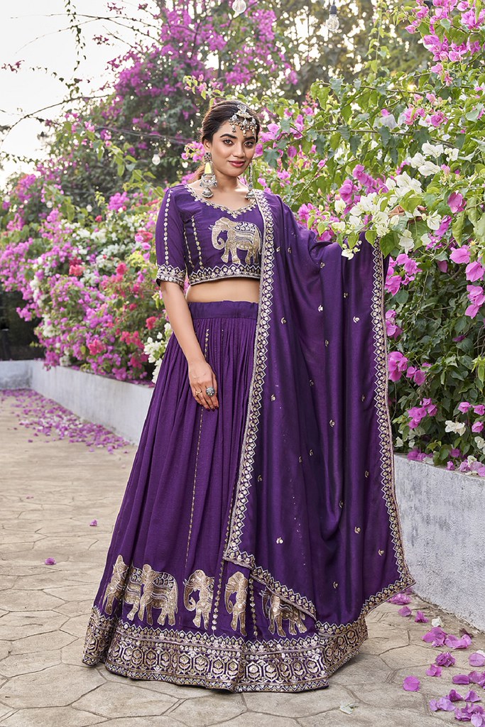 Nirantar Rang Lehengas Purple