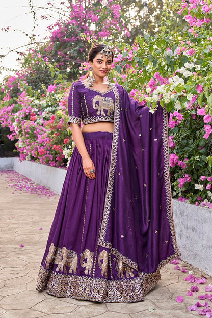 Nirantar Rang Lehengas Purple