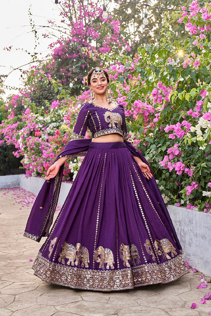 Nirantar Rang Lehengas Purple