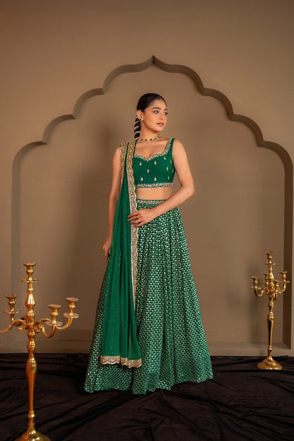 RangRoyal Lehengas Green