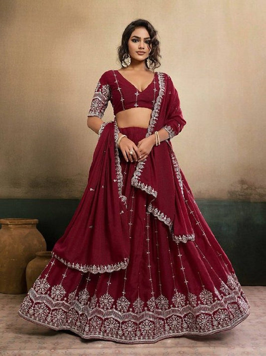 RangSangam Lehengas Maroon