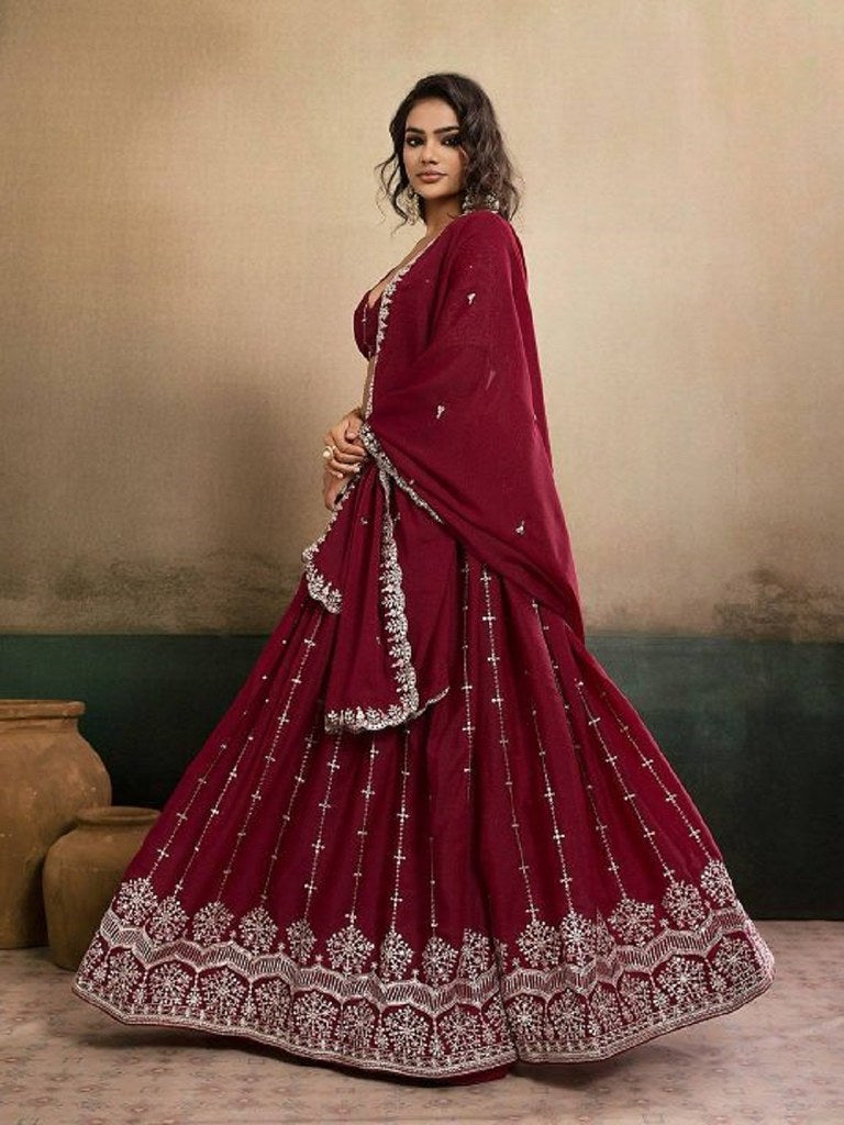 RangSangam Lehengas Maroon