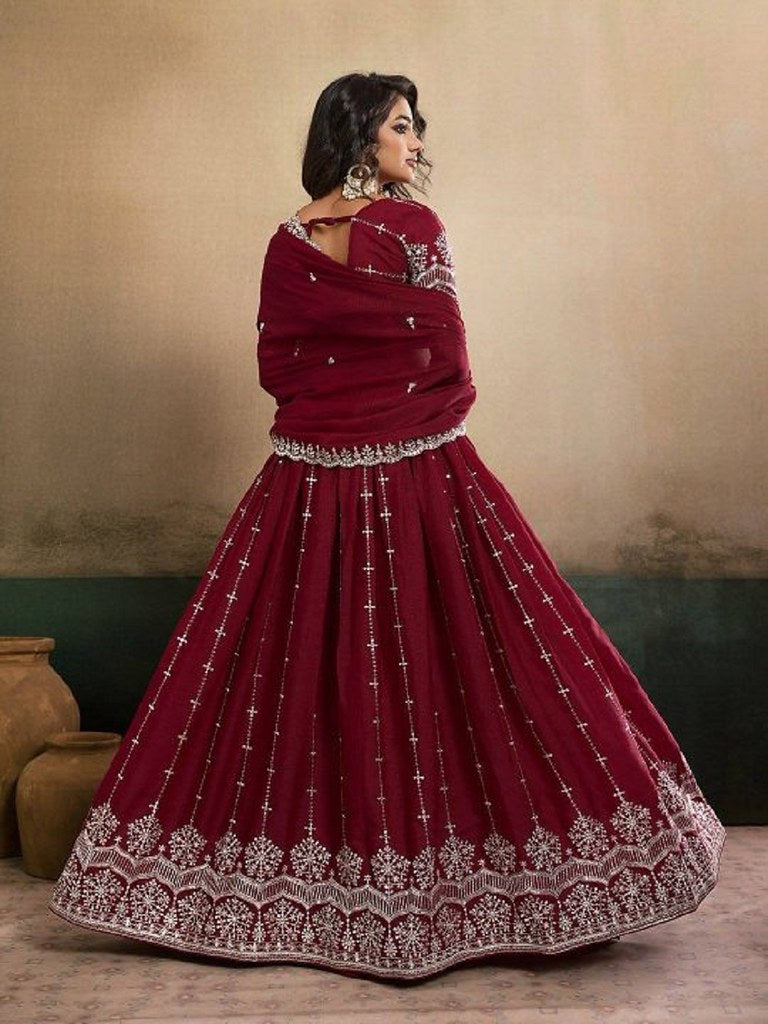 RangSangam Lehengas Maroon