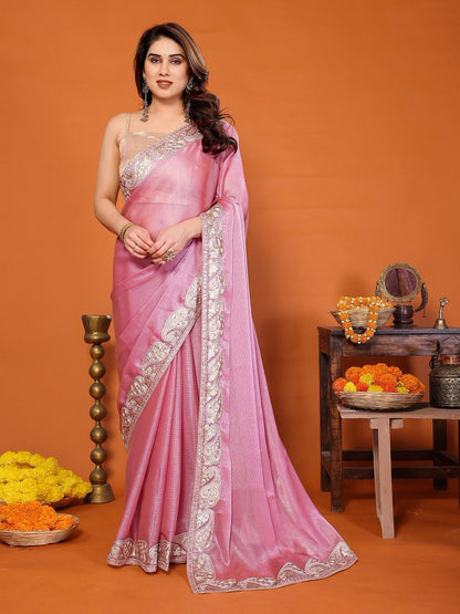 RangSheer Sarees Pink