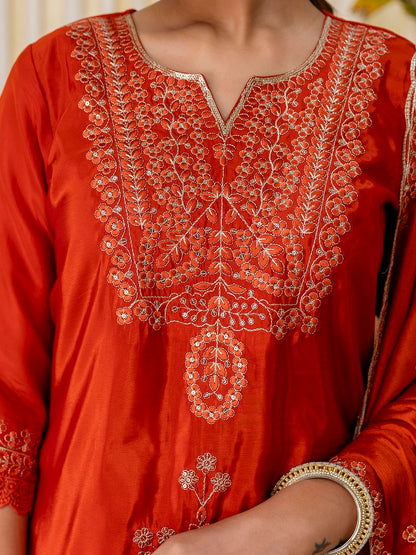 RustySilk Salwar Suits Rust