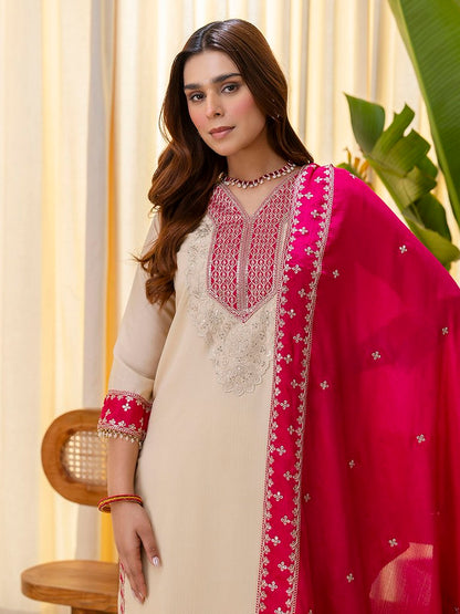 RustySilk Salwar Suits Cream