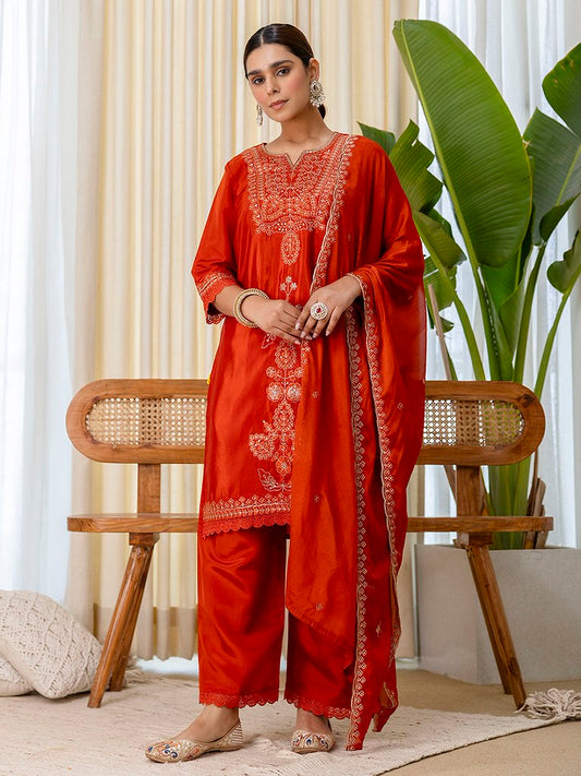 RustySilk Salwar Suits Rust