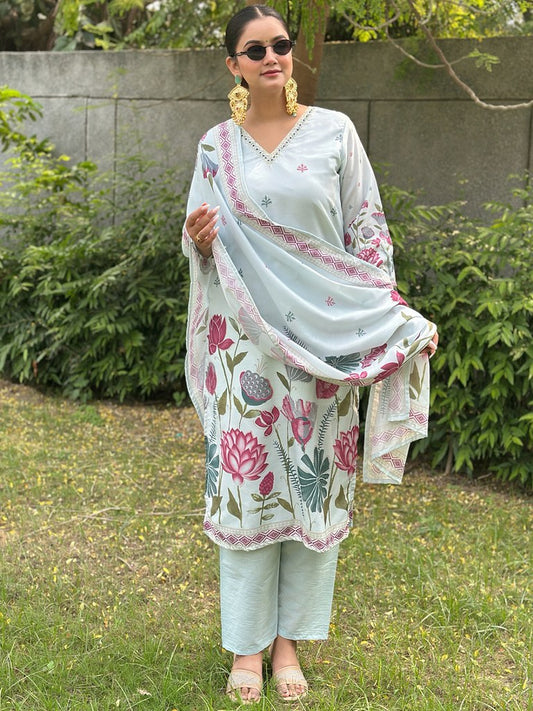 BlushCloud Salwar Suits Sky Blue