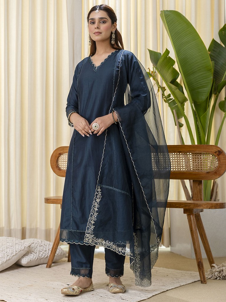 RustySilk Salwar Suits Teal
