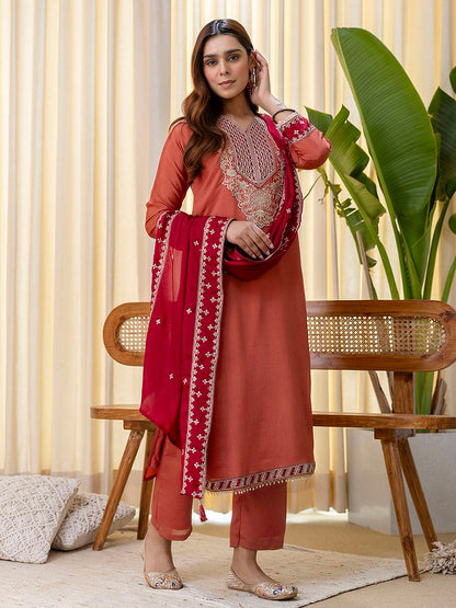 RustySilk Salwar Suits Peach