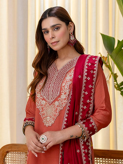 RustySilk Salwar Suits Peach