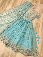 EmeraldSky Lehengas Sky Blue
