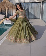 EmeraldSky Lehengas Green
