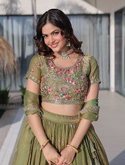 EmeraldSky Lehengas Green