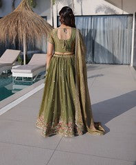 EmeraldSky Lehengas Green