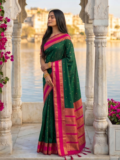 DreamDrape Saree Collection Dark Green