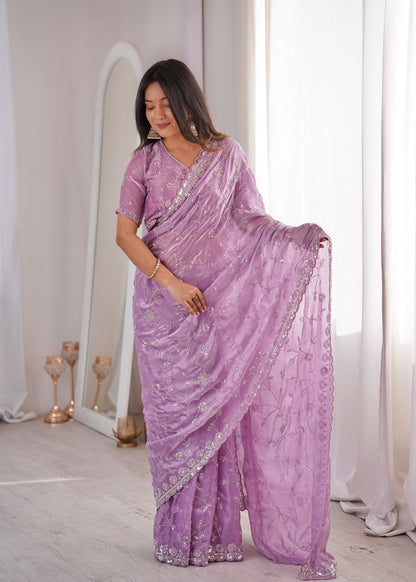 TwilightAura Sarees Purple