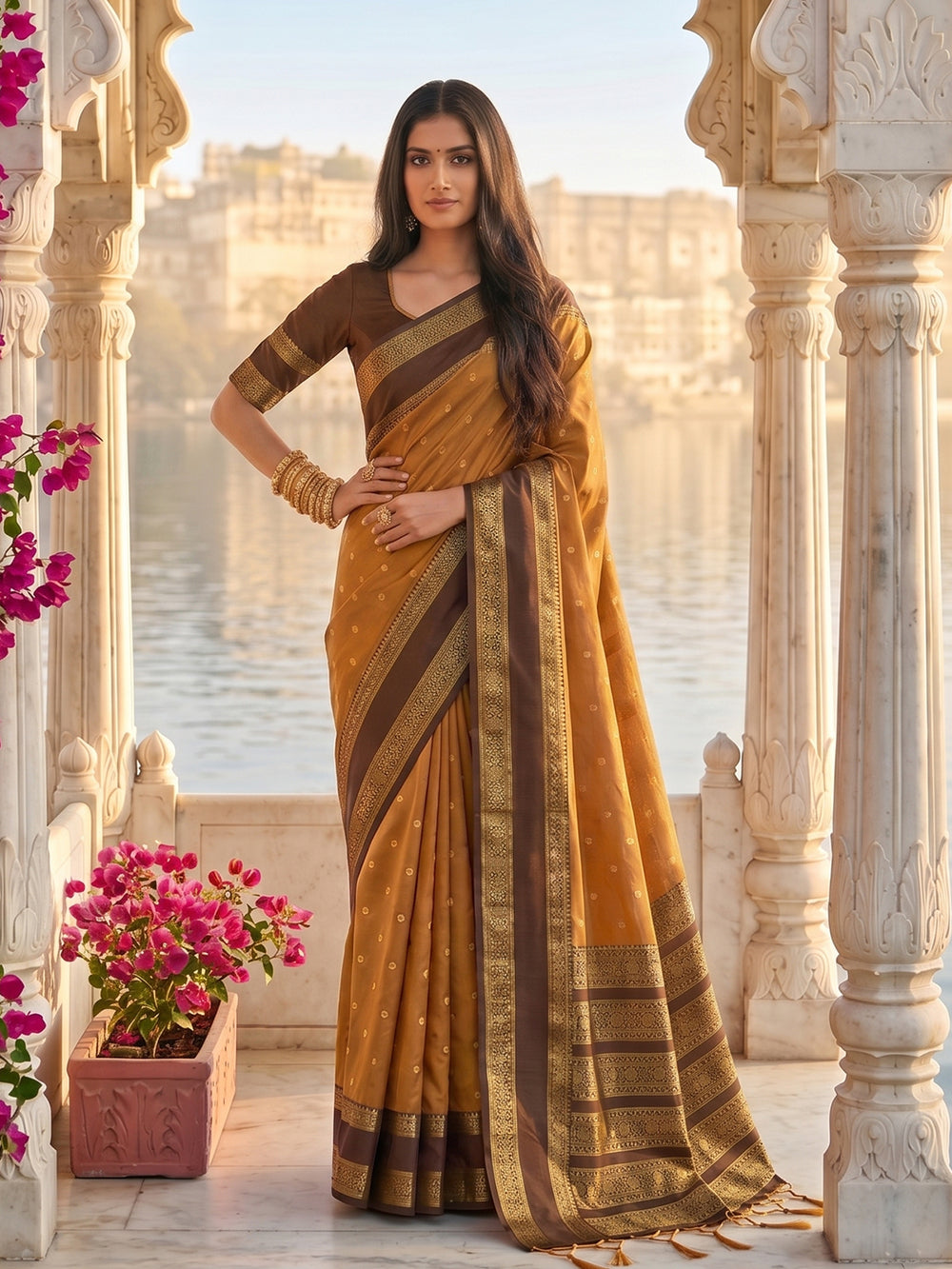 DreamDrape Saree Collection Mustard