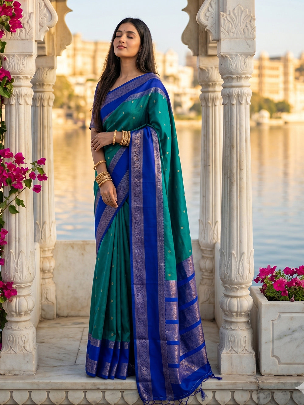 DreamDrape Saree Collection Teal