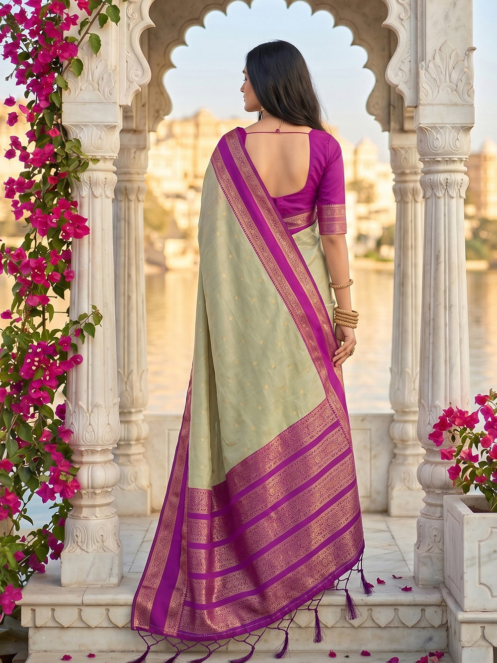 DreamDrape Saree Collection Chiku