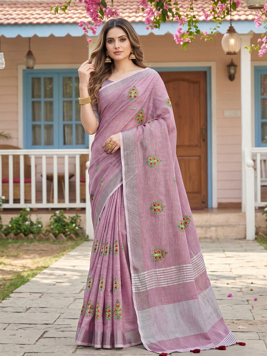 SereneDrape Sarees Light Purple