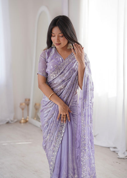 TwilightAura Sarees Lavender