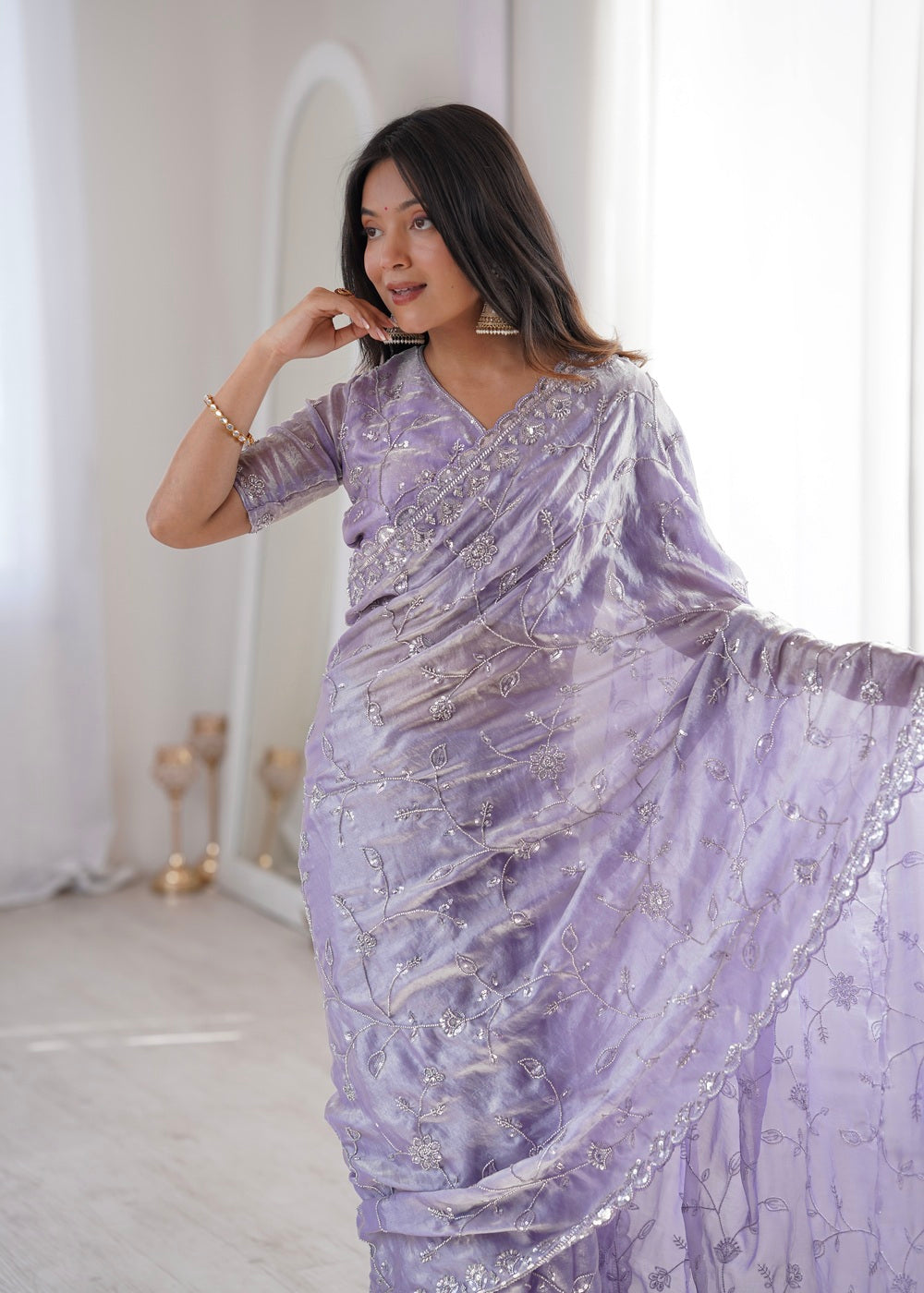 TwilightAura Sarees Lavender