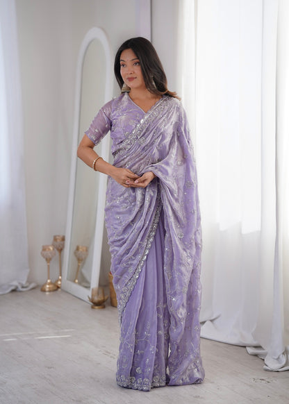TwilightAura Sarees Lavender