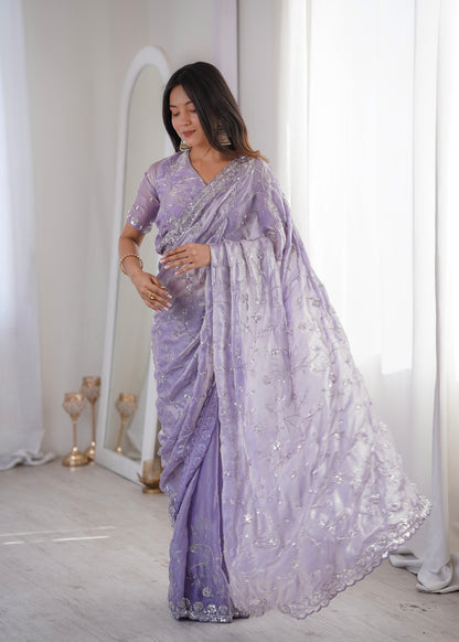 TwilightAura Sarees Lavender