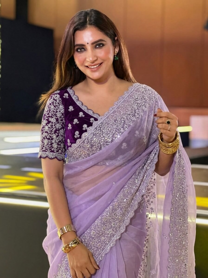 RegalPetal Sarees Lavender