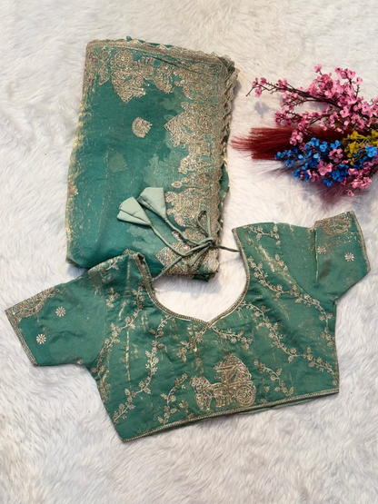 CrushAura Sarees Sky Blue