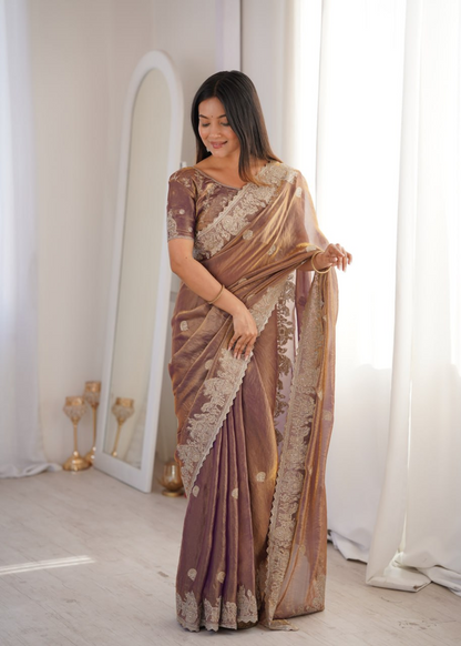 CrushAura Sarees Onion Pink