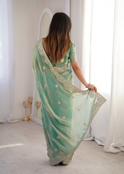 CrushAura Sarees Sky Blue