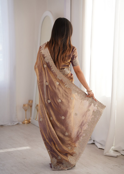 CrushAura Sarees Onion Pink