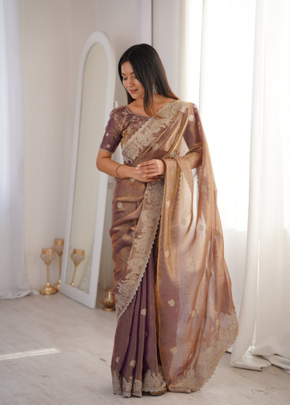 CrushAura Sarees Onion Pink